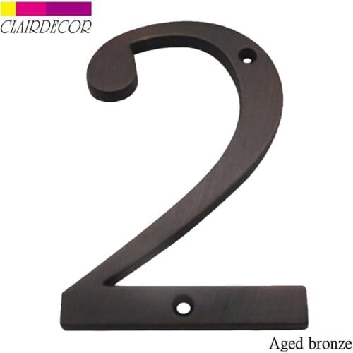 4 in 101mm House Number Door Address Number Zinc Alloy Screw Mounted Outdoor Address Sign #0-9 VENETIAN BRONZE Color