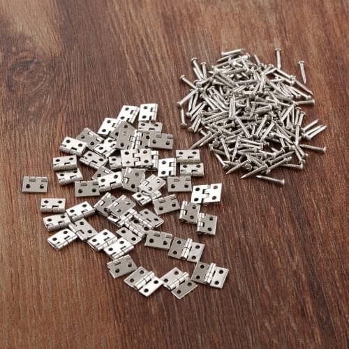 50Pcs Decorative Jewelry Box Hinges 8*10mm Mini Cabinet Hinges Furniture Fittings Decorative for Cupboard Door with Nails