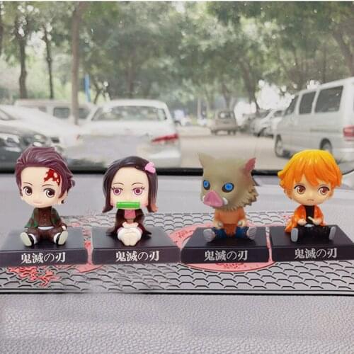 Anime Demon Slayer: Kimetsu No Yaiba Kamado Tanjirou Kibutsuji Muzan Prop shaking head toy Doll Desktop Decorations
