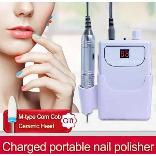 LCD Digital 30000rpm Nail Drill Equipment Tools Portable Electric Nail Drill Machine Rechargeable Cordless Manicure Pedicure Set