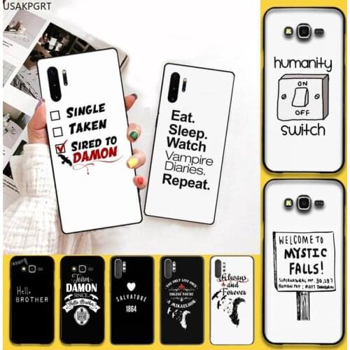 The Vampire Diaries Quotes Art black Phone Case Hull For Samsung Galaxy Note20 ultra 7 8 9 10 Plus lite J7 J8 Plus 2018 Prime