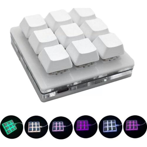 Mini 9 Keys Keyboard Function Keyboard DIY Shortcut Lighting Mechanical DIY Modes Gaming Keyboard Programmable Key