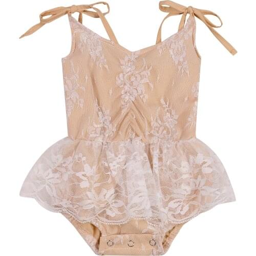 0-18M Baby Girls Clothes Rompers Summer Cute Newborn Infant Girls Strap Sleeveless Lace Flower Rompers Jumpsuits