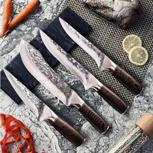 Hand-forged stainless steel boning knife butchers knife meat cleaver fish slicing knife kitchen cooking knife