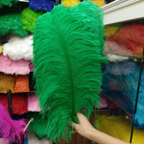 Hot sales! New 100 PCS pretty Grass Green ostrich feathers 50-55 cm/20-22 inch plume wedding performing art decoration feather