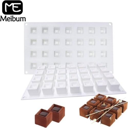 Meibum 28 Cavity Square Chocolate Muffin Pastry Baking Tools Silicone Cake Mold Mousse Dessert Mould Cake Decorating Molds