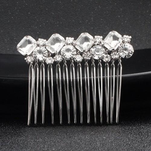 Fashion Glass Stones Design bridal hair comb decorative wedding headwear ornament jewelry accessories