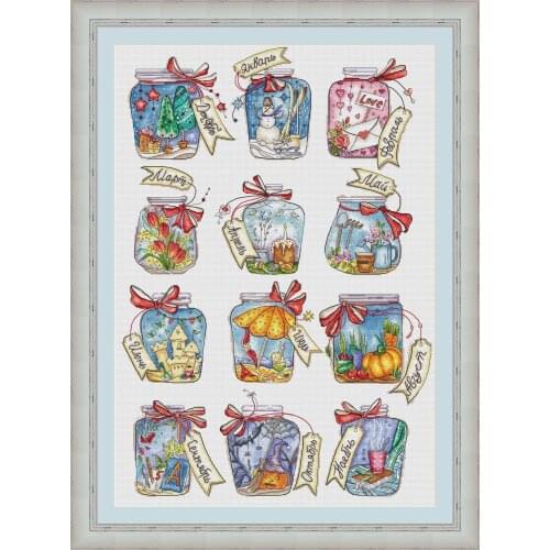 Bottles DIY Cross Stitch Kit Packages Counted Cross-Stitching Kits New Pattern NOT PRINTED Cross stich Painting Set
