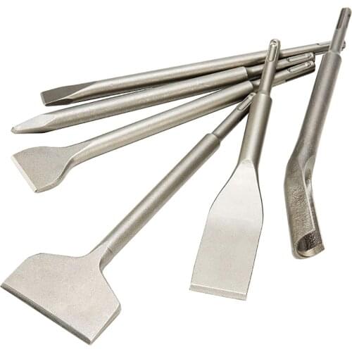 6Pcs SDS Plus Hammer Drill Chisel Kit Rotary Hammer SDS Bits Kit for Concrete Masonry Granite Metal demolition and drilling