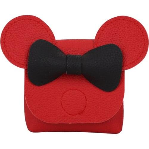Disney 2021 New Childrens Small Bag Cute Mickey Bow Messenger Bag Fashion Shoulder Bag Coin Purse Cute Wallet