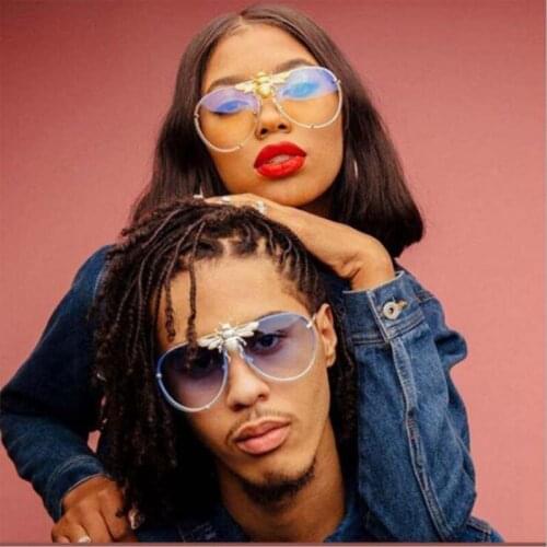 2021 new metal bee sunglasses fashion trend sunglasses men and women sunglasses