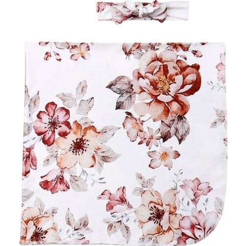 Citgeett Newborn Baby Swaddle Muslin Blanket Infant Sleeping Bag Swaddle Wrap+Headband