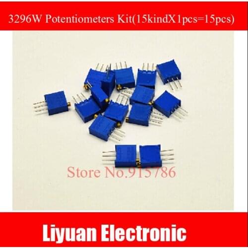 3296W Variable resistor 3296W potentiometer package 3296W potentiometer kit Adjustable resistance kit 10ohm-2M ecah 1pcs=15PCS