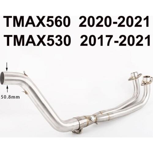 Motorcycle Exhaust Motocross Full System Middle Pipe Link Pipe 50.8mm For T-MAX560 TMAX560 2020-2021 T-MAX530 TMAX530 2017-2021