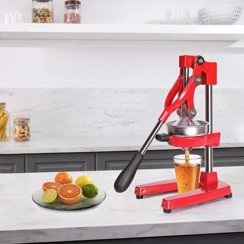 Citrus Pomegranate Juicer Labor-saving Manual Fruit Juicer Press Fruit Squeezer with Stable Non-slip Base, Red