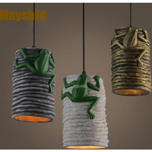 Modern Cement Frog Pendant Light American Bar Cafe Restaurant Light Fixture Living Room Deco Nordic Bedroom Kitchen Island Lamp