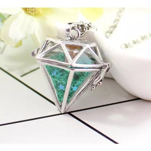 1Pcs Glass Heart Locket with Fillable Glass Orb Bottle Memory Locket Pendant Fillable Jewelry Diy Women Gift Perfume Oil Bottles