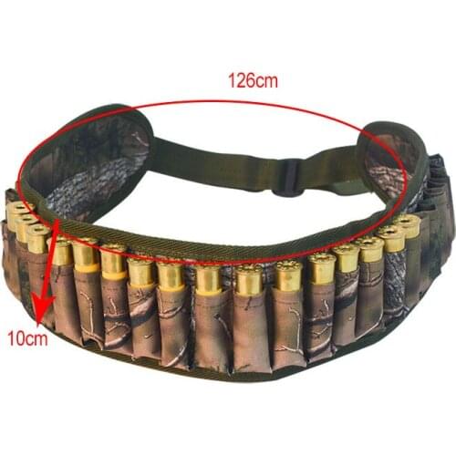 Tactical Shell Bandolier Belt 28 Rounds 12/20 Gauge Ammo Holder Gun Bullet Pouch Cartridge Waist Bag for Hunting Military Shoot