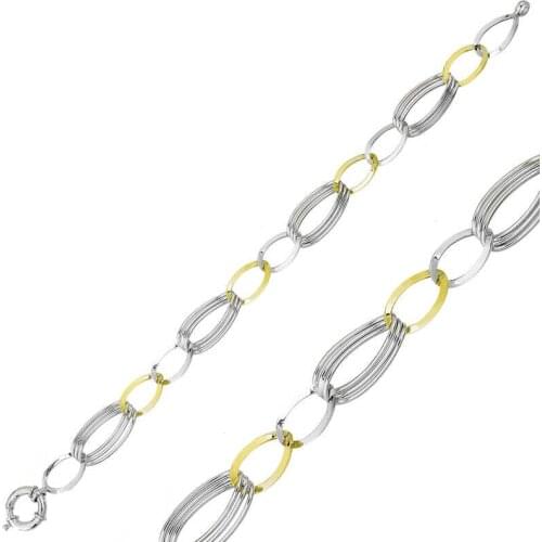 Tevuli 925 Sterling Silver Two-Color Star Bracelet