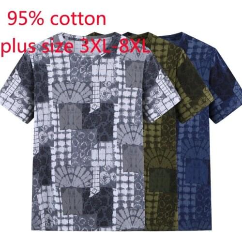 New Arrival Fashion High Quality Summer Young Men Printed Short Sleeve Knitted Casual O-neck T Shirt Plus Size 3XL-5XL6XL7XL8XL