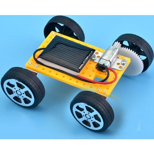 Creative Kids Early Education DIY Solar Energy Car Science Experiment Puzzle Building Blocks Assembled Toy Physics Teaching Tool