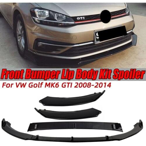 Carbon Fiber Look / Black Car Front Bumper Splitter Lip Diffuser Body Kit Spoiler Guard For VW For Golf MK6 GTI 2008-2014