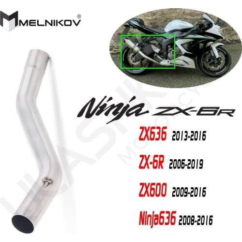 ZX6R ZX 10R ZX10R Motorcycle Exhaust Contact Middle Pipe Slip On For Kawasaki ZX-6R 2009~2016 Or ZX-10R 2008~2019 Exhaust