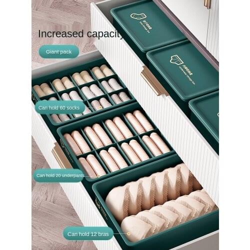 Underwear Storage Box Household Drawer Wardrobe Compartment Artifact Light Luxury Socks Panties Three-in-one Storage Box