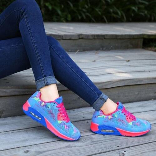 2021 Fashion Women Spring Casual Shoes Mesh Pink Sneakers Platform Wedges Sneakers Ladies Black Trainers baskets femme trainers