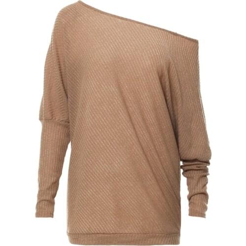 Sweater women new Spring/Autumn/winter Fashion Sexy Dew shoulder long Batwing Sleeve knitting Sweater Solid women clothing