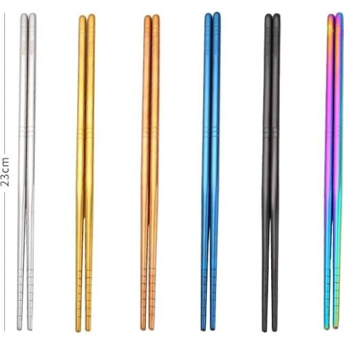 100pairs Reusable Household Chopsticks Thick Stainless Steel Chopsticks Resistance To Fall Not Rusty Flatware Eco Friendly W9777