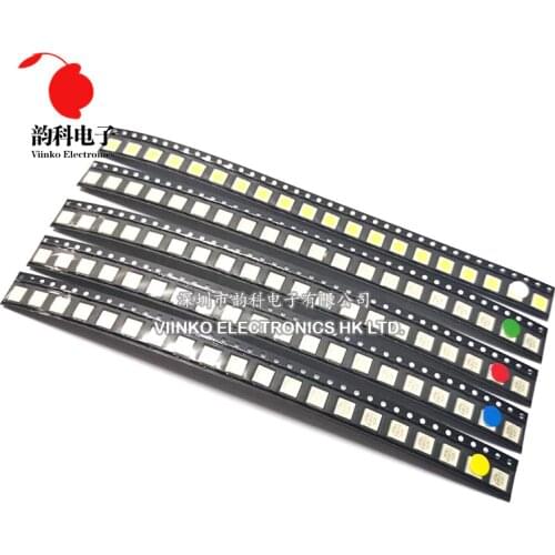 500pcs=5colors x 100pcs 5050 5730 1210 1206 0805 0603 0402 SMD LED Diode Kit Red / Green / Blue / White / Yellow