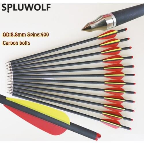 6 PCS арбалет для стрельбы Archery Bow Arrows W 8.8mm Shafts Carbon Arrow Crossbow Bolts For Hunting