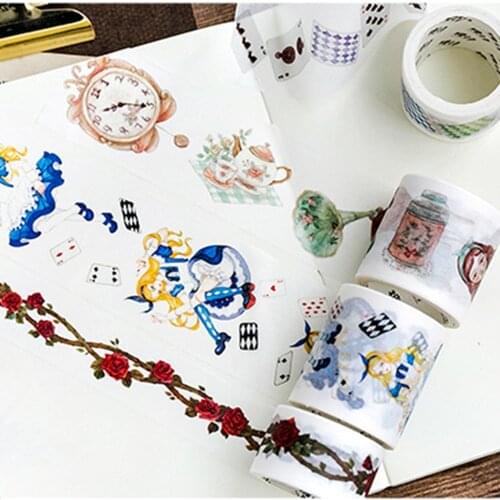 Alice Card Game Washi Tape DIY Scrapbooking Sticker Label Masking Tape School Office Supply Gift Stationery