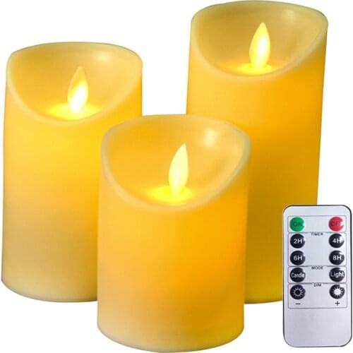 Remote Control Fake Candle Flickering Flame Battery Powered Flameless LED Candle For Wedding Bar Decoration Festival Celebration