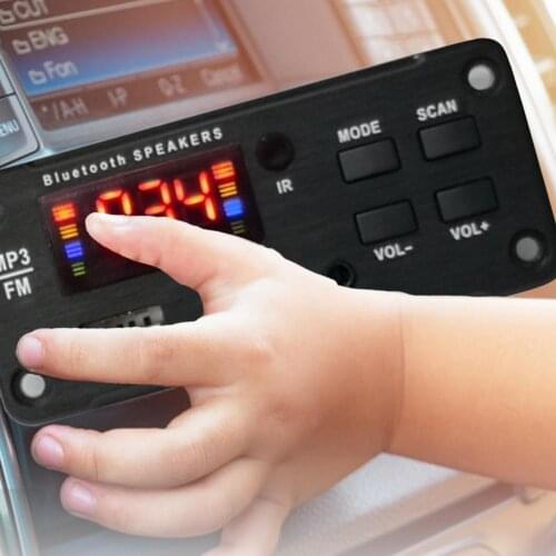 Bluetooth5.0 Wireless 12V Decoder Board Car Bluetooth MP3 WMA USB/SD/FM/AUX Plate Audio Module Color Screen Car MP3 Speaker