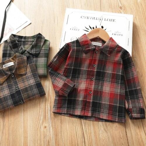 Fashion Baby Girls Blouses Cute Girl Kid Long Sleeve Plaid Shirts Tops For Spring Autumn Kids Children Casual Clothes