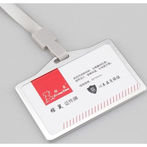 Fashion work permit ID card holder Exhibition identification card cover Unisex Aluminium alloy metal staff badge for colleagues