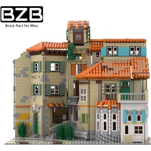 BZB MOC Creative City Italian Style House Building Block Model Bricks Parts Kids DIY Brain Game Toys Birthday Best Gifts