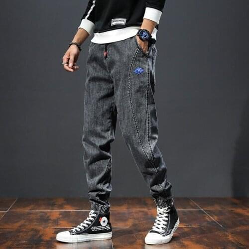 Vintage Fashion Men Loose Jeans Man Elastic Denim Pants Designer Hip Hop Joggers Casual Jeans Men