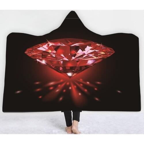 Custom Diamond Sherpa Fleece Home Blanket on Sofa Winter Warm Plush Blanket Couch Cover Girl Boys for Travel Office Hood
