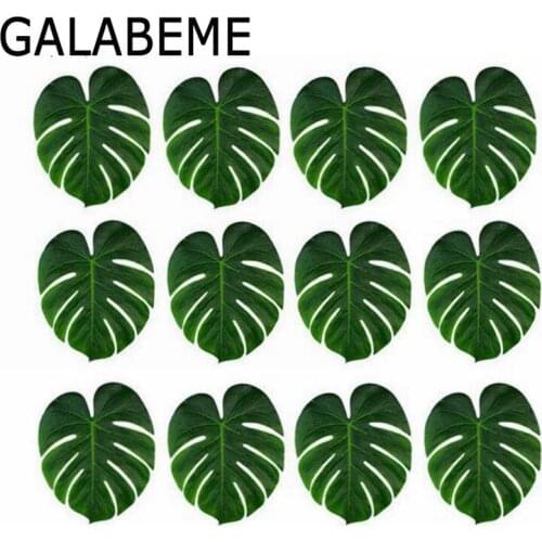 Galabeme 60pcs Artificial Tropical Palm Leaves Simulation leaf Hawaii Luau Party table Decoration Beach wedding centerpieces