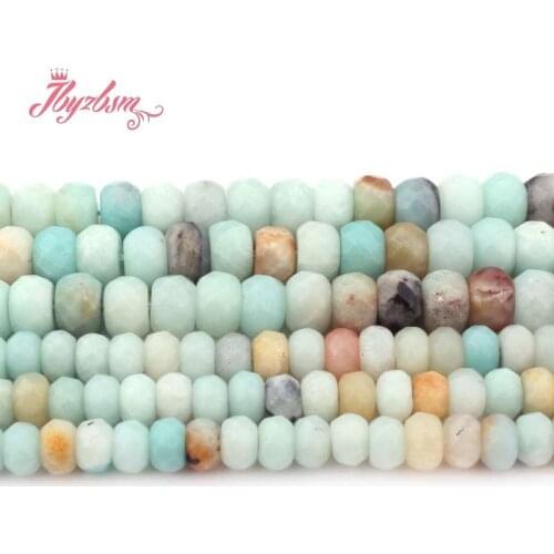 3x6mm 4x8mm Faceted Mutil-Color Amazonite Stone Rondelle Heishi Spacer Bead for DIY Bracelet Jewelry Making 15"Free Shipping