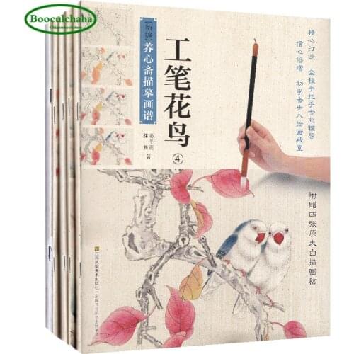 Chinese gongbi drawing textbook flowers and birds line sketch basic Skills for Chinese traditional brush painting
