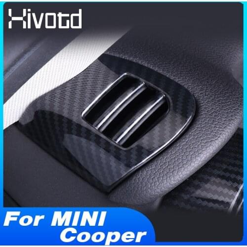 Hivotd Air Conditioner Outlet Vent Cover Trim Interior Accessories Car Styling Carbon Fiber Parts For Mini Cooper F55 F56 F57