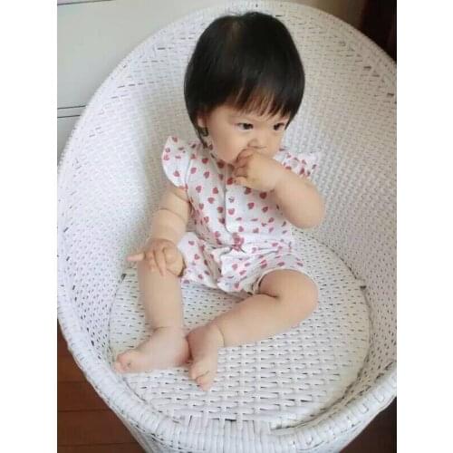 Summer Wear New Pattern Girl Baby Baby Thin Cotton Fly Sleeve Straight Angle Ha. Short Ha Climb 6 - 24m