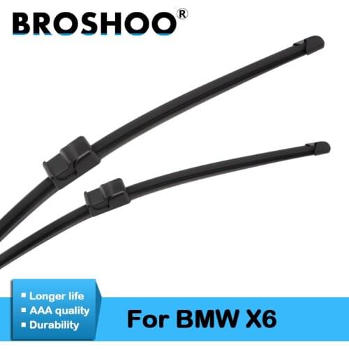 BROSHOO Car Windshield Wiper Blade Natural Rubber For BMW X6 E70 E71 F16 2007 2008 2009 2010 2011 2012 2013 2014 2015 2016 2017