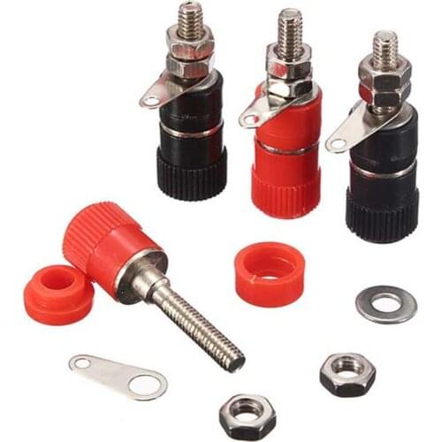 New 10PCS 2 Color Black Red 4mm Binding Post Speaker Terminal Banana Plug Socket Jack Connectors Instrument