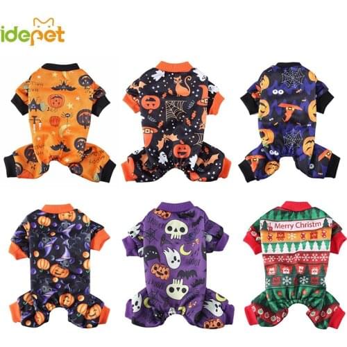 New Halloween Pet Pajamas Dog Clothes For Small Dog Jumpsuit Dress Up Outfit Cosplay Cat Costume Christmas Party Pet Supplies