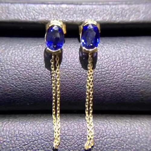 New Arrival 100% Natural and Real Tanzanite Earring 925 sterling silver Fine jewelry Natural and Real Tanzanite Earring